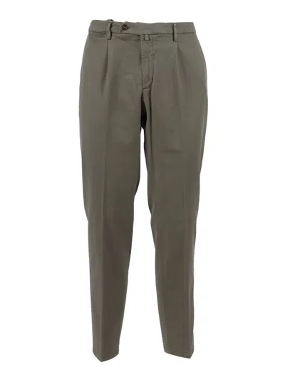 Briglia Green Tailored Pleated Straight-leg Pants