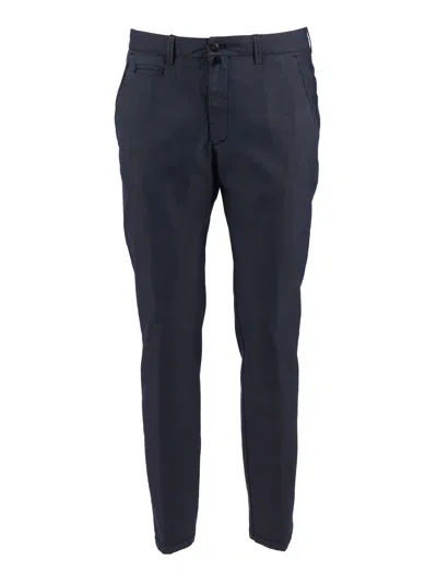Briglia Tailored Slim Fit Textured Straight-leg Pants In Blue