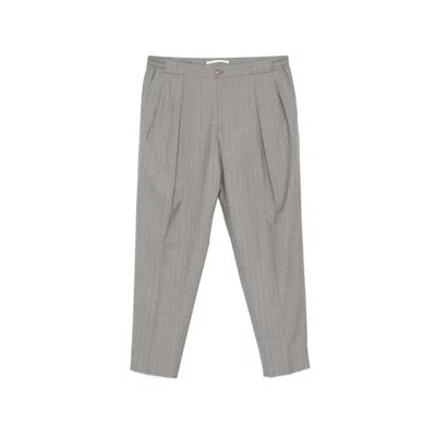 Briglia Portobellos Pinstripe Pleated Trousers In Gray