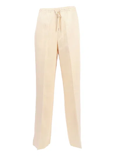 Briglia Relaxed Straight Leg Linen Straight-leg Pants In Neutral