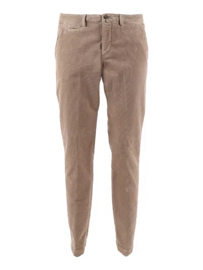 Briglia Slim Fit Casual Pants With Tapered Leg In Brown