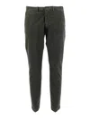 Briglia Slim Fit Green Pants With Textured Fabric In Black