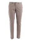 Briglia Slim Fit Trousers With Textured Fabric In Brown