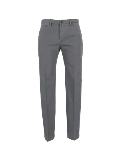 Briglia Slim Minimalist Tailored Trousers In Gray