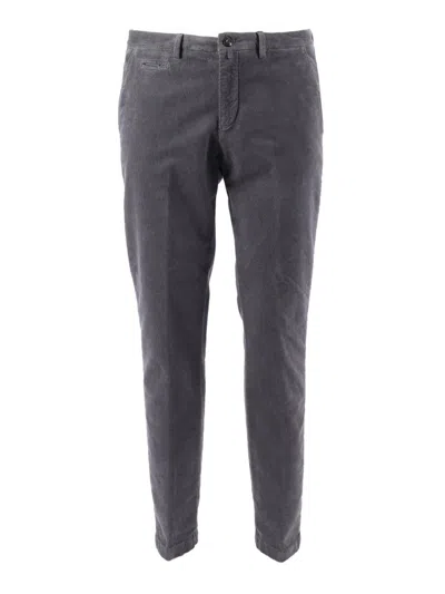 Briglia Slim Tapered Pants With Mid-rise Waist In Gray
