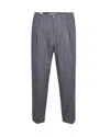 Briglia Straight-fit Flannel Trousers With Pressed Creases And Welt Pockets In Gray