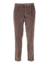 Briglia Straight-leg Brown Corduroy Pants With Tapered Fit In Brown