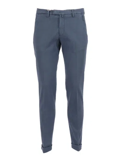 Briglia Straight Leg Tailored Pants With Design In Blue