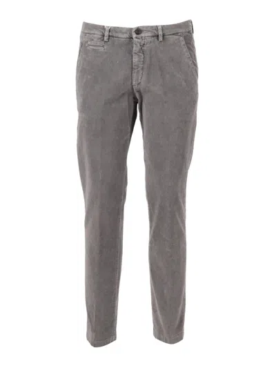 Briglia Straight Leg Tailored Pants With Minimalist Design In Gray