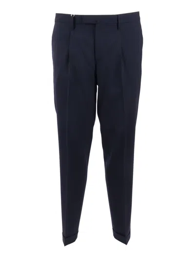 Briglia Straight Leg Tailored Pleated Straight-leg Pants In Blue