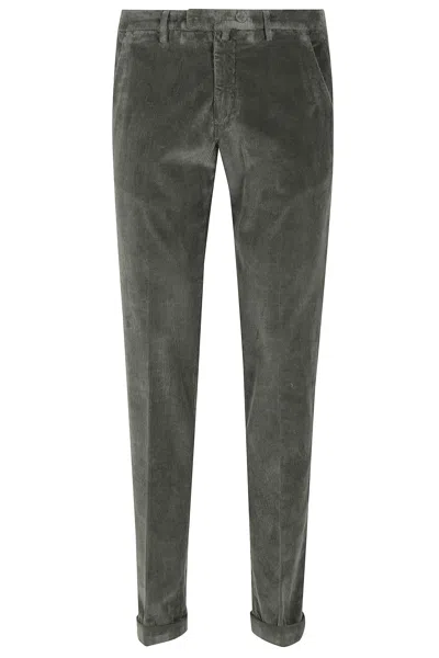 Briglia Striped Velvet Trousers In Green