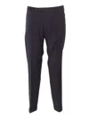 Briglia Tailored Black Trousers With Polished Finish In Blue