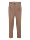 Briglia Tailored Brown Trousers With Structured Silhouette In Brown