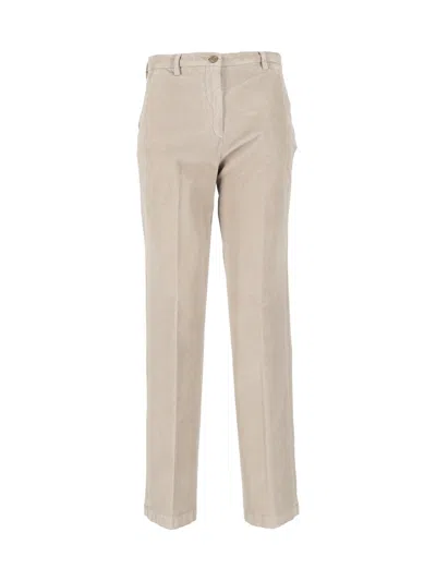 Briglia Tailored Button Straight-leg Pants In Beige
