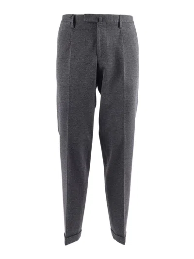 Briglia Tailored Dark Grey Pants With Tapered Leg In Gray