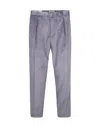Briglia Tailored Grey Ribbed Velvet Trousers With Pressed Crease In Gray
