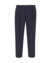 Briglia Tailored Navy Trousers With Pressed Creases And Front Pleats In Black