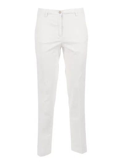 Briglia Tailored Slim Fit Flap Straight-leg Pants In White