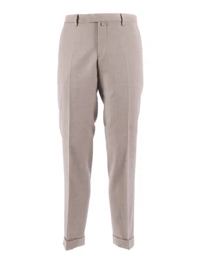 Briglia Tailored Slim Fit Trousers With Tapered Leg In Brown