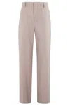 Briglia Tailored Straight-leg Trousers With Subtle Waistband In Neutrals