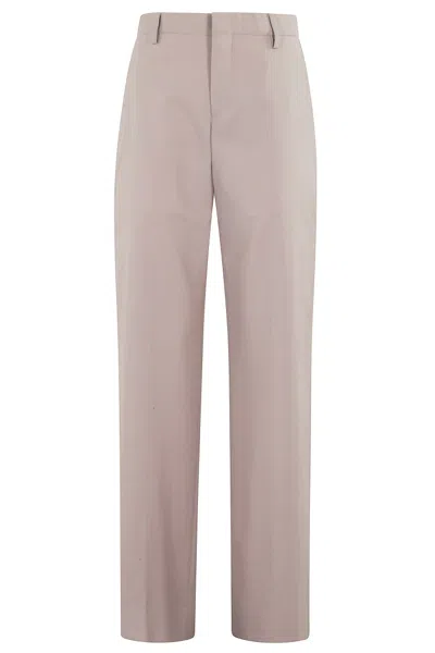 Briglia Tailored Straight-leg Trousers With Subtle Waistband In Neutrals