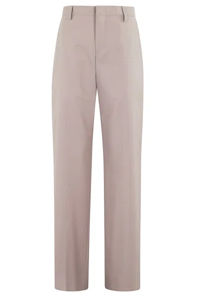 Briglia Tailored Straight-leg Trousers With Subtle Waistband In Neutral