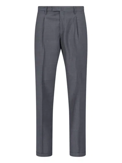 Briglia Tailored Trousers In Grey Virgin Wool In Gray