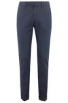 Briglia Tapered Blue Tricotina Trousers With Cuffed Hem In Blue