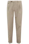 Briglia Tapered Trousers With Double Pleats And Cuffed Hem In Brown