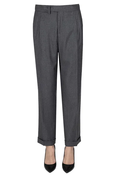Briglia Wool Darts Trousers In Charcoal