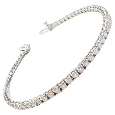 Pre-owned Brillante Jewels Flash Sale, 2.75 Carat Natural Diamond Tennis Bracelet 14 Karat White Gold
