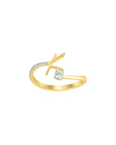 Brilliant Bloom 14k 0.20 Ct. Tw. Lab-grown Diamond Initial Ring In Gold