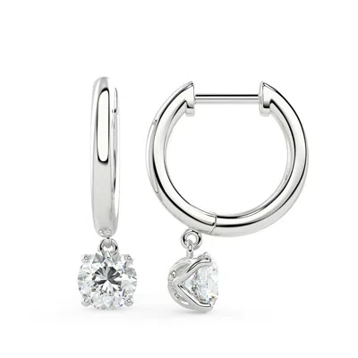 Brilliant Carbon Igi Certified 0.50 Ct. Tw. Lab Grown Diamond Huggies In 14k Gold In Silver