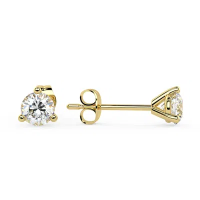 Brilliant Carbon Igi Certified 0.50 Ct. Tw. Lab Grown Diamond Stud Earrings In 14k Yellow Gold