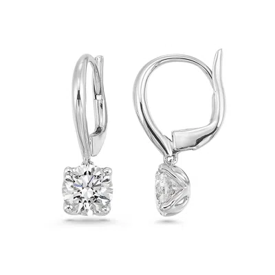 Brilliant Carbon Igi Certified 0.66 Ct. Tw. Lab Grown Diamond Earrings In 14k Gold In Silver