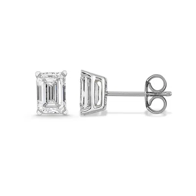 Brilliant Carbon Igi Certified 0.66 Ct. Tw. Lab Grown Diamond Earrings In 14kn White Gold In Silver