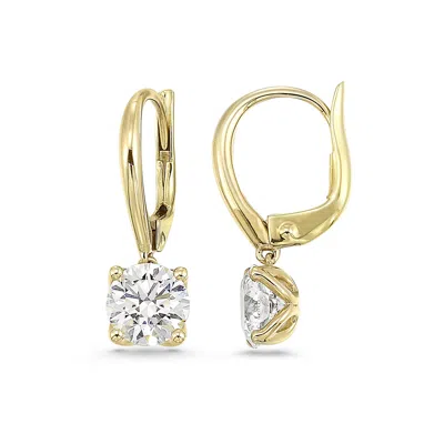 Brilliant Carbon Igi Certified 1.00 Ct. Tw. Lab Grown Diamond Dangle Drop Earrings In 14k Gold In Silver
