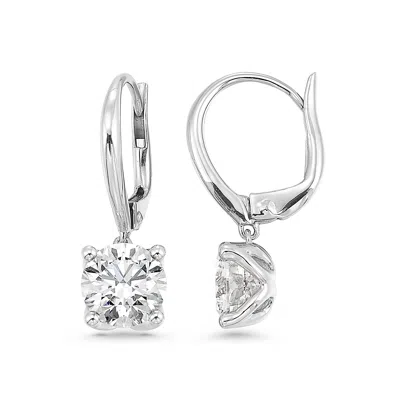 Brilliant Carbon Igi Certified 1.00 Ct. Tw. Lab Grown Diamond Earrings In 14k Gold In Silver