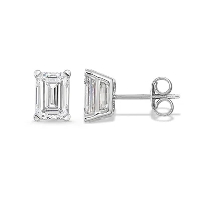 Brilliant Carbon Igi Certified 1.00 Ct. Tw. Lab Grown Diamond Earrings In 14kn White Gold In Pattern