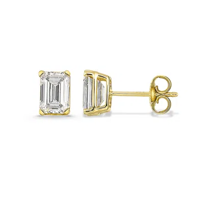 Brilliant Carbon Igi Certified 1.00 Ct. Tw. Lab Grown Diamond Earrings In 14kn White Gold In Silver