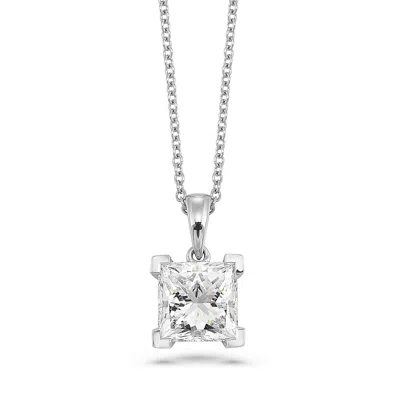 Brilliant Carbon Igi Certified 1.00 Ct. Tw. Lab Grown Diamond Necklace In 14k White Gold In Orange