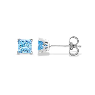 Brilliant Carbon Igi Certified 1.00 Ct. Tw. Lab Grown Pink Diamond Earrings In 14k Gold In Blue
