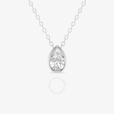Brilliant Diamond 0.50 Cttw 14kt White Gold Bezel Setting Pear-cut Lab Grown Diamond Pendant Necklac