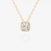 BRILLIANT DIAMOND BRILLIANT DIAMOND 0.50 CTTW 14KT YELLOW GOLD BEZEL SETTING CUSHION-CUT LAB GROWN DIAMOND PENDANT NEC
