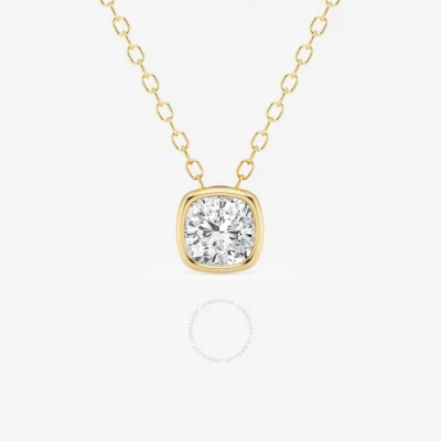 Brilliant Diamond 0.50 Cttw 14kt Yellow Gold Bezel Setting Cushion-cut Lab Grown Diamond Pendant Nec In White
