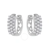 Brilliant Diamond 0.50 Cttw Multi-row Round-cut Lab Grown Diamond Hoop Earrings For Women In 14kt Wh In White