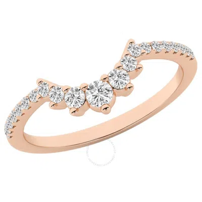 Brilliant Diamond 0.25 Carat 14k Rose Gold Stackable Diamond Ring For Women  Lab Grown Diamond  Wedd In Pink