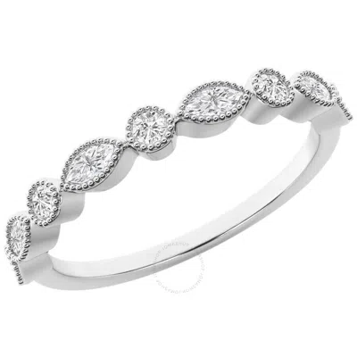 Brilliant Diamond 0.25 Carat 14k White Gold Stackable Diamond Ring For Women  Lab Grown Diamond  Wed