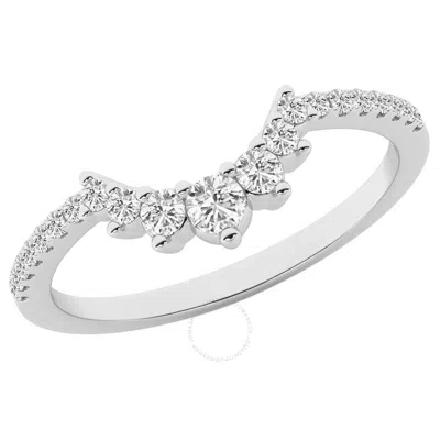 Brilliant Diamond 0.25 Carat 14k White Gold Stackable Diamond Ring For Women  Lab Grown Diamond  Wed