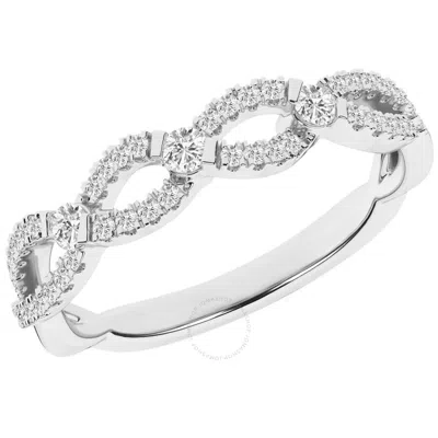 Brilliant Diamond 0.25 Carat 14k White Gold Stackable Diamond Ring For Women  Lab Grown Diamond  Wed